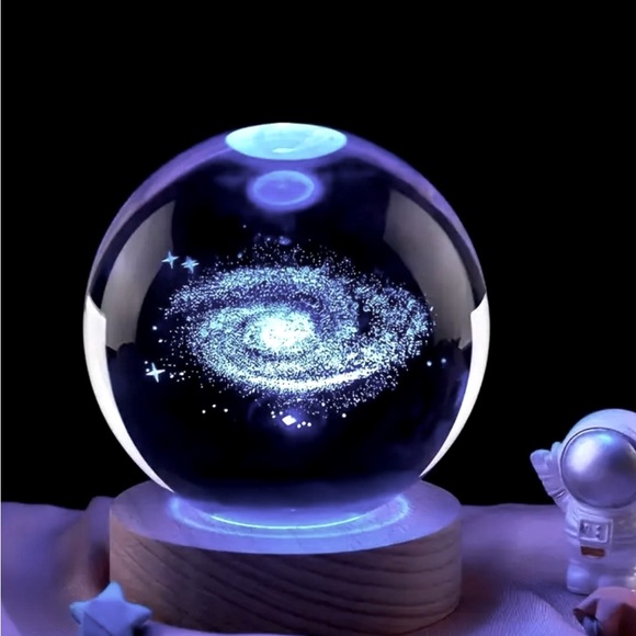LIGHT LED LIGHT GLASS GLOBE MILKY WAY,SOLAR SYSTEM,WALK UNDER THE STARS, SATURN - Picture 6 of 7